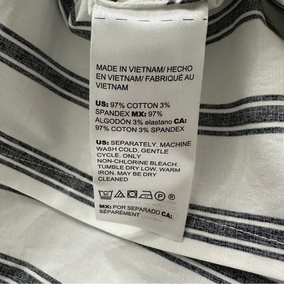 White House Black Market Striped Wrap Shirt Black & White SZ S NWT Retail $100 - Picture 5 of 7